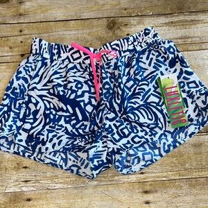 Lilly Pulitzer Blue and White Run Around Shorts in Indigo